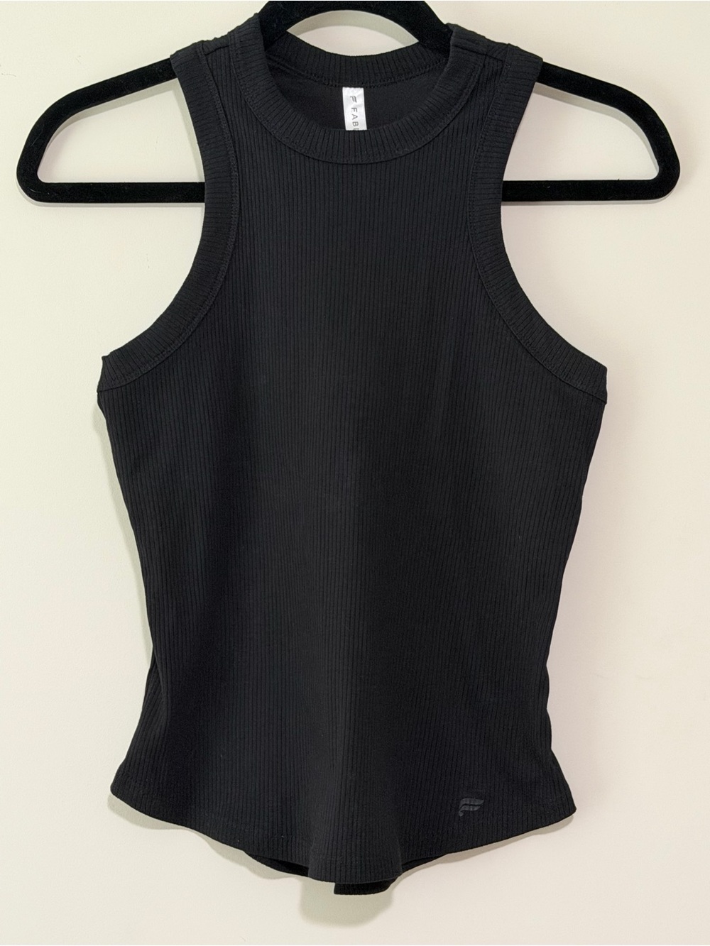 Fabletics Black Ribbed Racerback Tank Top with Built in Bra - Picture 1 of 6
